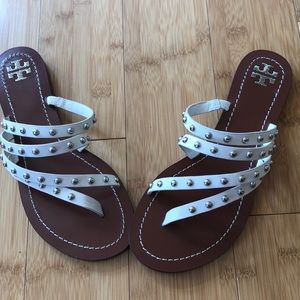 Tory Burch Patos leather Studded sandal. 7.5